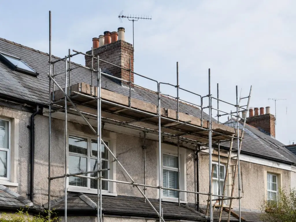 Illustrative example: roof & chimney access scaffolding